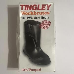 TINGLEY Workbrutes Black 10" PVC Over Rubber Boots 100% Waterproof Size XL 11-13